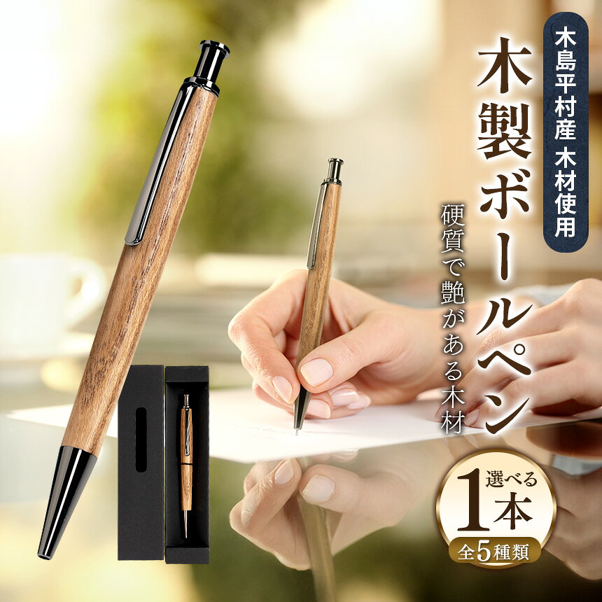 【ふるさと納税】数量限定 木製 ボールペン 1本 （材質：お選びいただけます。） | 雑貨 日用品 工芸品 木工品 文房具 ボールペン 数量限定 木島平村 長野県 信州 木工クラフト ギフト
