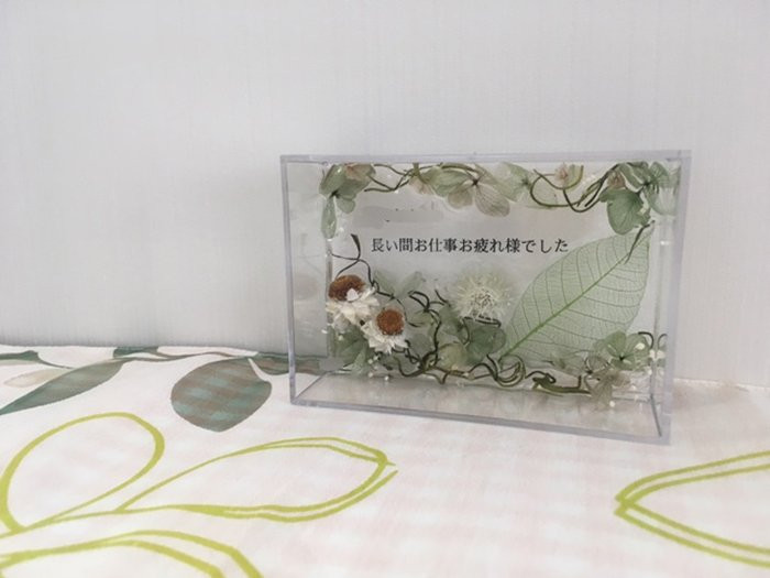 
ハーバリウムプレート Welcome （オイル少量タイプ） グリーン ／ kanon インテリア プリザーブドフラワー ドライフラワー ハンドメイド品 奈良県 田原本町
