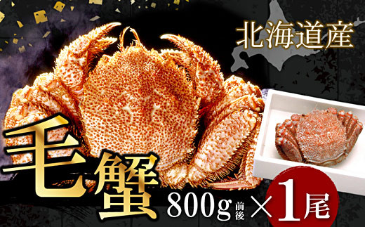 F-07011 ボイル毛蟹800g前後×1尾 【12/31決済分まで1月中配送】