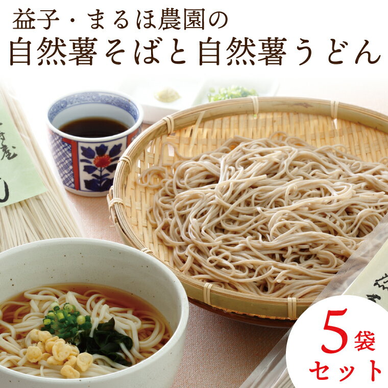 【ふるさと納税】益子・まるほ農園の自然薯そばと自然薯うどん　5袋セット(AJ001)