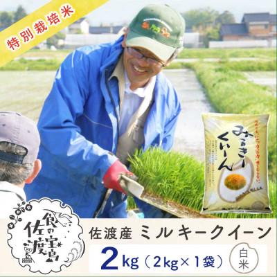 ふるさと納税 佐渡市 佐渡島産ミルキークイーン 白米2Kg(2Kg×1袋) 令和7年産 特別栽培米【食の宝島佐渡】