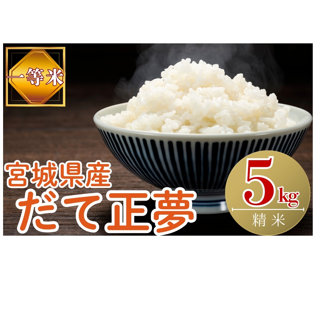 【令和7年産米受付開始！】 【新米】 宮城県産だて正夢（精米）5kg 米 ダテマサユメ 東松島市 米 精米 白米 お米 こめ JAいしのまき