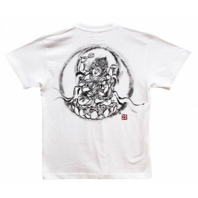 【ふるさと納税】手描きTシャツ 仏画 愛染明王 白 (半袖 Sサイズ)【1615468】