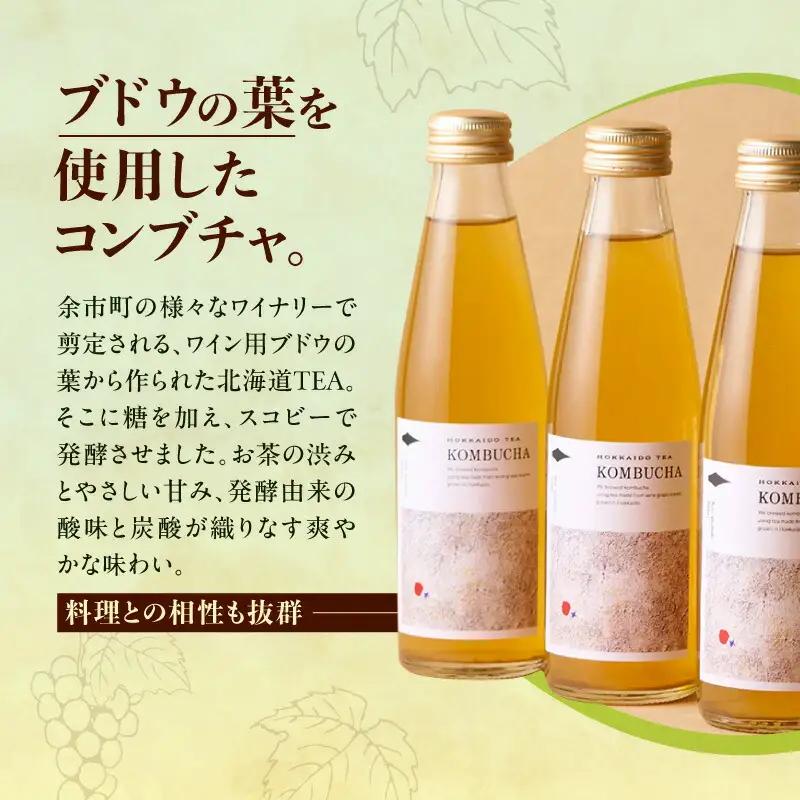 北海道TEAコンブチャ ブドウリーフ発酵 炭酸ドリンク 健康志向 甘さ控えめ_Y037-0348