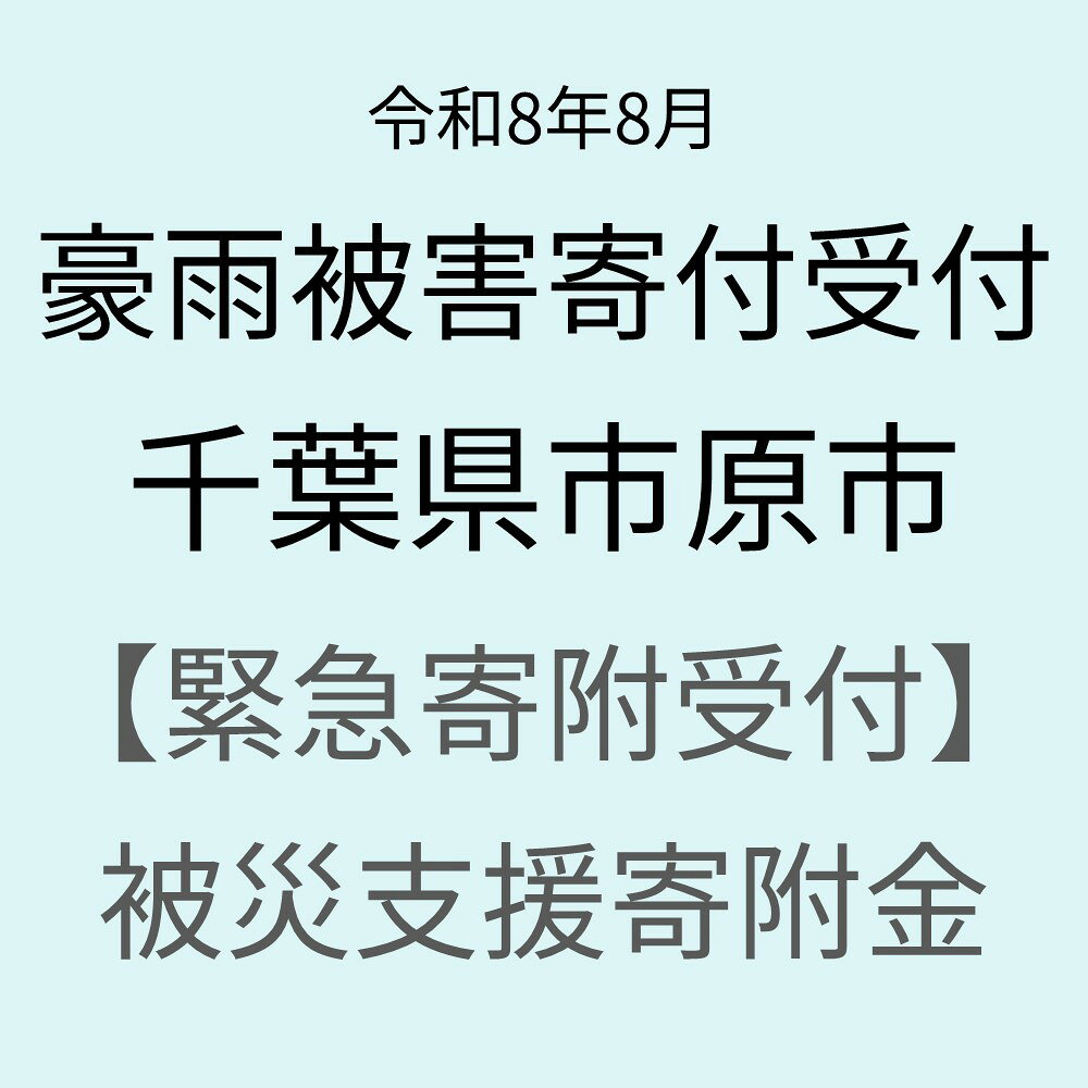 【ふるさと納税】【令和8年8月豪雨被害支援緊急寄附受付】千葉県市原市災害応援寄附金（返礼品はありません）