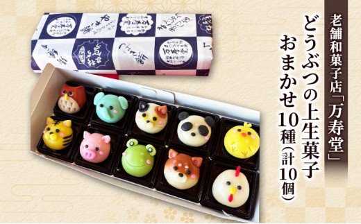 創業明治44年［菓子司 万寿堂］どうぶつの上生菓子 おまかせ10種（計10個） 秋田 羽後 西馬音内 【菓子 和菓子 生菓子 上生菓子 スイーツ かわいい 高級 老舗 お取り寄せ ギフト】