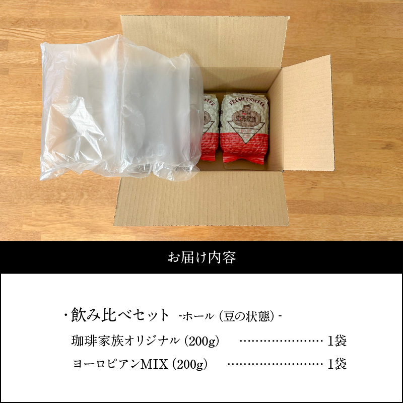 【飲み比べセット】ホット専用 コーヒー豆400g（200g×2種） ～お家で楽しむ自家焙煎の香り高いコーヒー～ H163-029