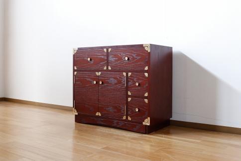 【吉野プレミアム 80キャビネット 吉野色】★創業明治40年老舗「境木工」熟練の職人の手により1つ1つ丁寧に作り上げる伝統工芸品「吉野民芸家具」 モダンな雰囲気をプラスした和モダンインテリア