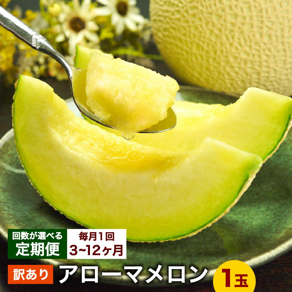 【ふるさと納税】【選べる定期便】【訳あり品】静岡県産 アローマメロン 1回あたり1玉（約1kg以上） 1ヶ月毎 3回～12回 メロン 高級メロン マスクメロン 温室 フルーツ 化粧箱入 お取り寄せ 国産 静岡県 菊川市 送料無料【通年受付・発送】