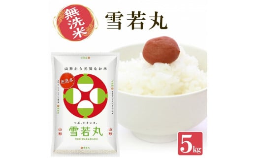 1253R07M11a　無洗米 山形県産雪若丸5kg（令和7年産米）11月上旬