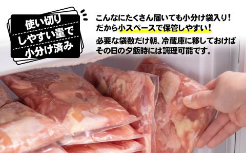 宮崎県産 若鶏もも肉カット 合計3.4ｋｇ（340ｇ×10パック） 小分けパック 鶏肉＜1-2＞