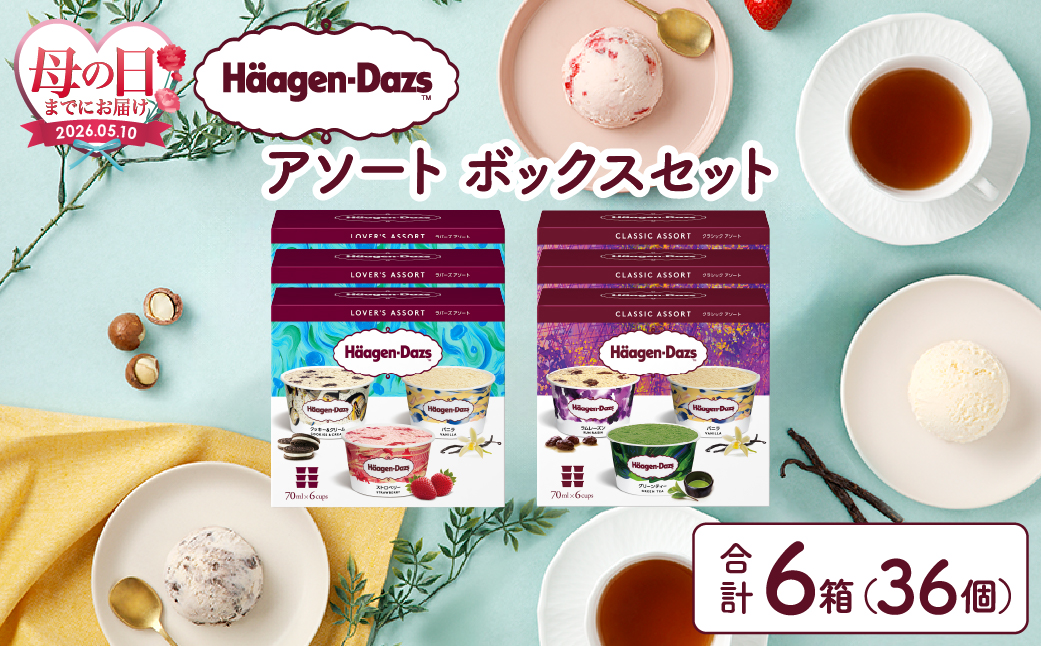 ≪母の日までにお届け!!≫ハーゲンダッツ『バラエティアソートボックス6箱セット』 アイス スイーツ デザート_H0016-124-mo