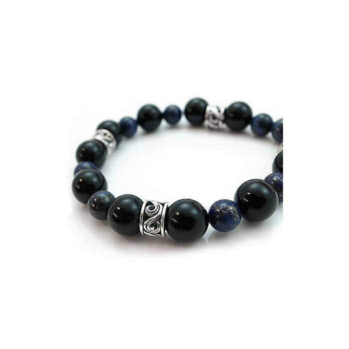 【ふるさと納税】パワーストーン×シルバーブレス Lサイズ 天然石 DJ-013　　