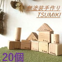 【ふるさと納税】無塗装手作りTSUMIKI 1セット20ピース AS-732 積み木 つみき 木 手作り TSUMIKI 鹿児島県 薩摩川内市 送料無料