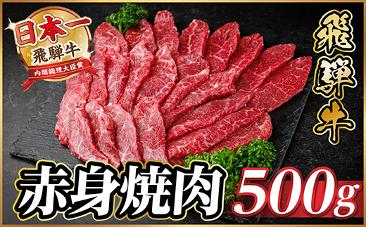 飛騨牛 赤身(焼肉・BBQ用) 約500g【冷蔵便】A4～A5等級 黒毛和牛【配送不可地域：離島】
