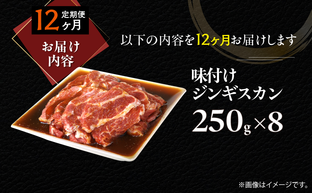 【12ヶ月定期便】味付けジンギスカン250g×8 MROA267 １２回 ８パック