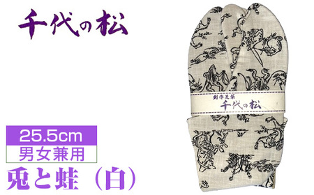 No.405-01 兎と蛙（白）（男女兼用：25.5cm）