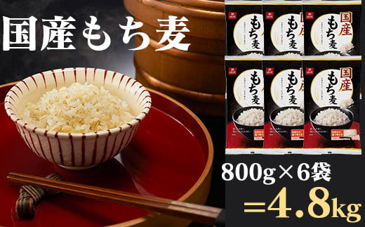 
もちもちぷちぷち食感♪国産もち麦 800g×6袋 チャック付 雑穀米 はくばく 食物繊維 大麦 大容量
