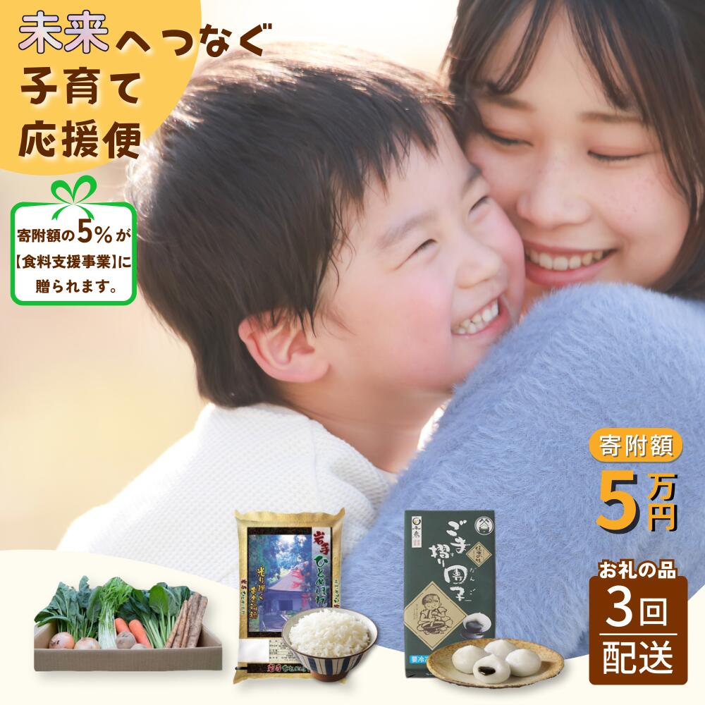 【ふるさと納税】未来へつなぐ子育て応援便 5万円コース 寄附額の一部をフードパントリー事業へ贈呈 SDGs×ふるさと納税 食料支援 年3回返礼品をお届け 一関市 岩手県