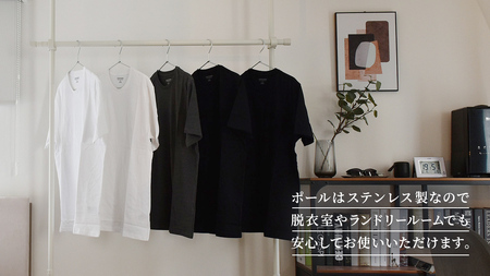 TOSO Naivis つっぱりポール ハンガーラックセット 1.2～2.0m つっぱりポールでらくらく収納（ブラック）玄関収納 リビング収納 収納アイデア 簡単設置