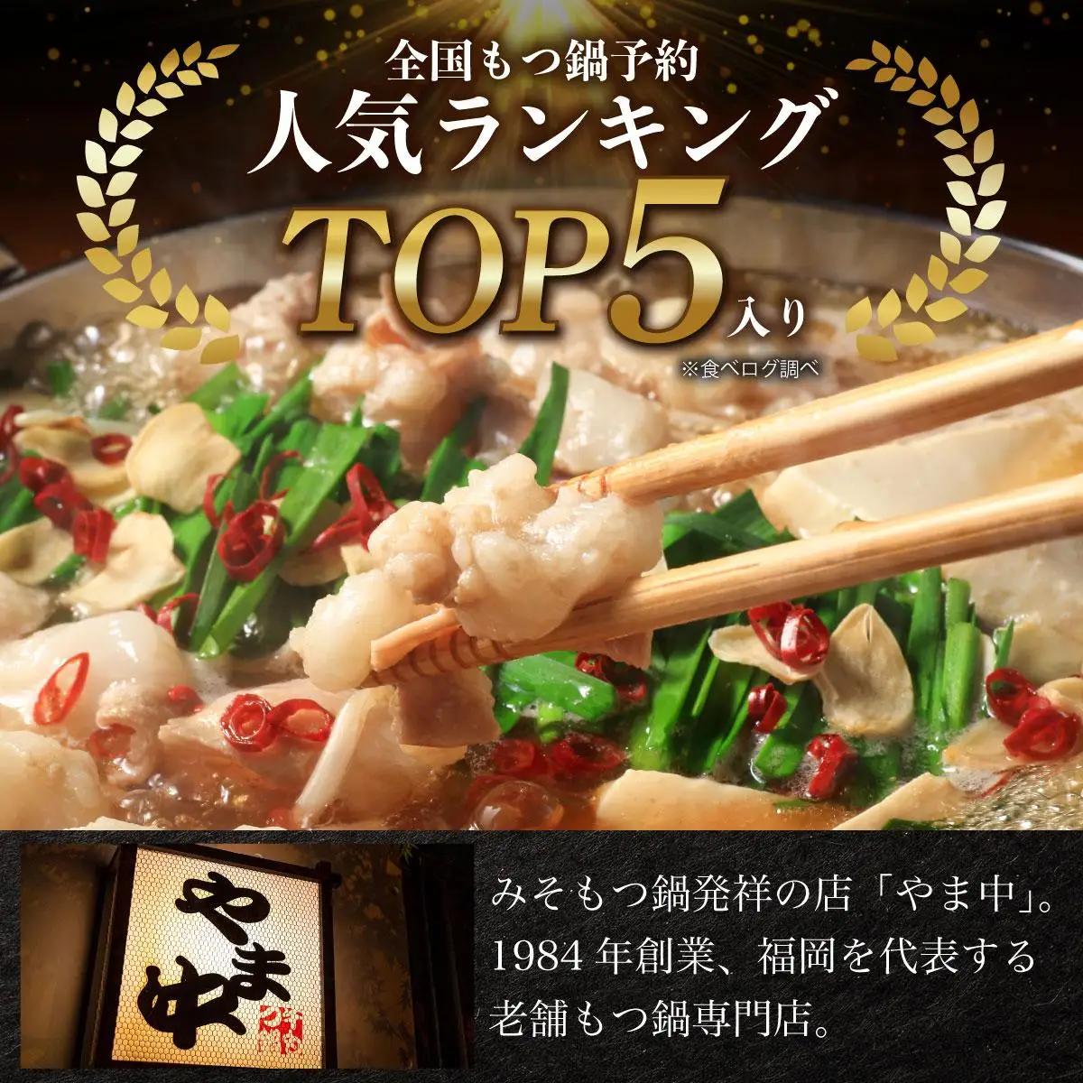  もつ鍋 みそ味 3～4人前【博多もつ鍋やま中】|国産牛 もつ鍋 セット 3人前 4人前 小分け 味噌味 スープ付 牛もつ 牛モツ 牛小腸 ホルモン 鍋 冷凍 時短 お取り寄せ 福岡県 那珂川市 送料