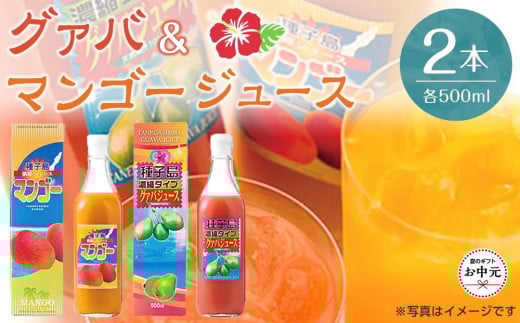 【お中元用】グァバ・マンゴージュースセット 500ml×2本（N023SM-C）