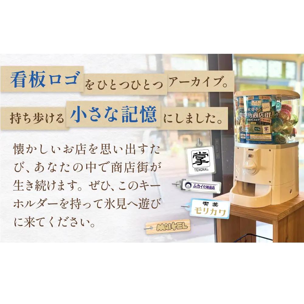 氷見市中央町商店街看板キーホルダーガチャ ［ 20個セット ］ キーホルダー ストラップ  ガチャガチャ トレーディング 看板 富山県 氷見市 レトロ