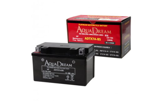 AQUADREAM PLATINUM バイク用バッテリー 液入充電済 ADTX7A-BS 1個【1608721】