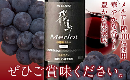 赤ワイン 飛鳥 メルロー砂越畑 720ml (株)飛鳥ワイン《30日以内に出荷予定(土日祝除く)》大阪府 羽曳野市 飛鳥ワイン 飛鳥シリーズ アルコール ワイン 赤ワイン 酒 送料無料