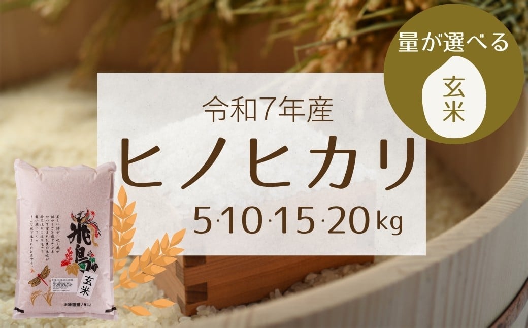 
            【令和7年産】量が選べる 明日香村産ヒノヒカリ 5～20kg 【玄米】
          