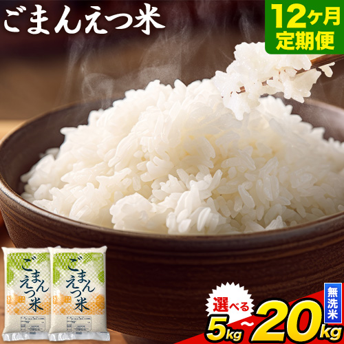【12ヶ月定期便】訳あり 米 無洗米 ごまんえつ米 選べる内容量 5kg 10kg 15kg 20kg 米 こめ 定期便 家庭用 備蓄 熊本県 長洲町 くまもと ブレンド米 熊本県産 訳あり 常温 配送 《お申し込み月の翌月から出荷開始》