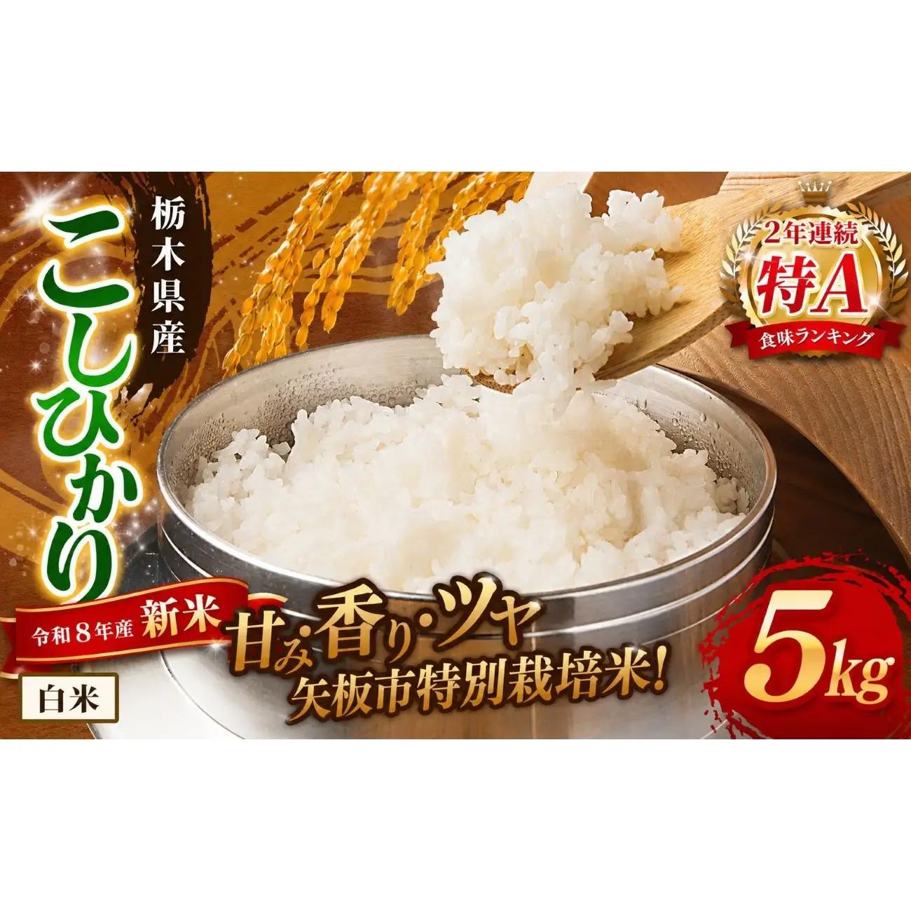 【令和８年産 新米】矢板市特別栽培米 お米 訳あり こしひかり 白米 5kg |栃木県 矢板市