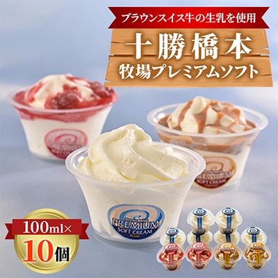 十勝橋本牧場プレミアム ソフト 3種 10個(プレミアムソフト いちご キャラメル)【配送不可地域：離島】