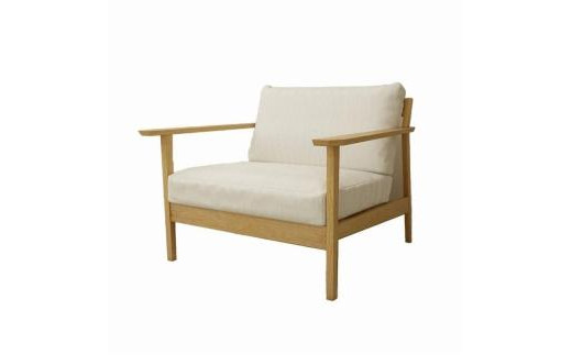 
【開梱設置】高野木工 CEBU セブ ソファ 1人掛け ホワイトオーク 生地：CHART6 ホワイト【10年保証】
