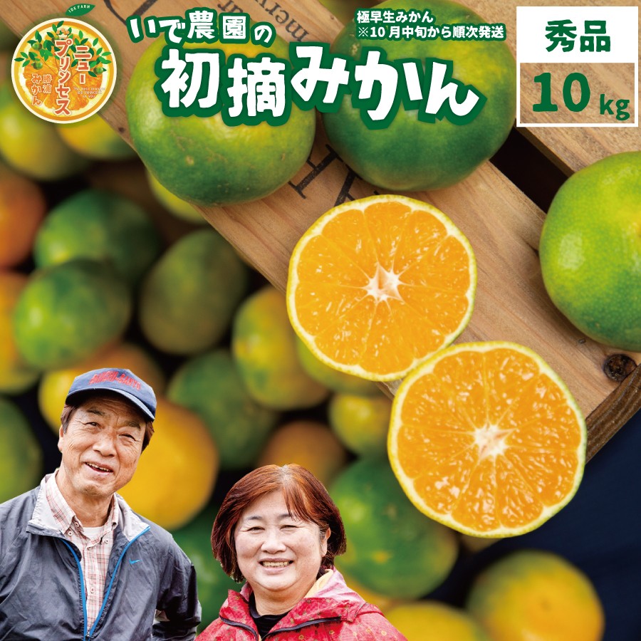 
井出農園 極早生 初摘みかん 秀品 S-L混合 10kg
