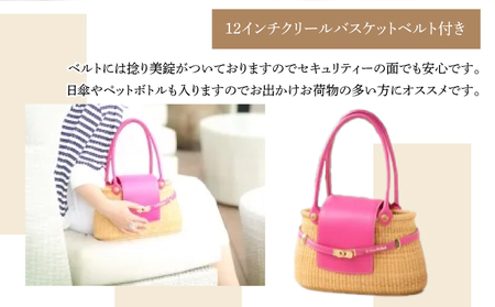 ナンタケットバスケット　12インチ クリールベルト付きバスケット