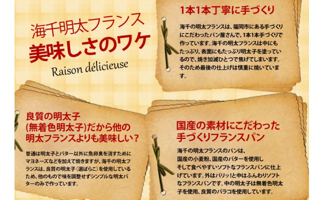 【4ヶ月定期便】 明太子屋がこだわった明太フランス 5本セット×4回 計20本