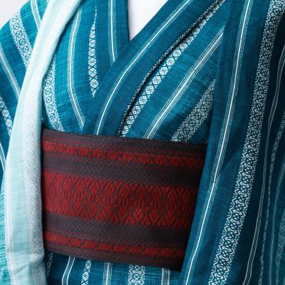 ふるさと納税 那珂川市 博多織 プレタ小袋帯(半幅帯) 献上柄 黒×赤 |  | 03