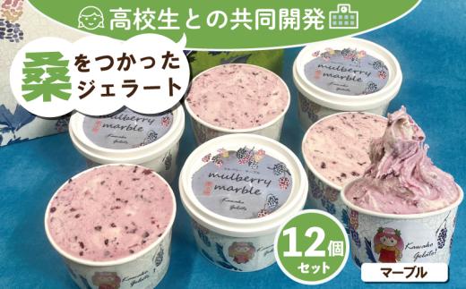 桑の実 ジェラート 無添加 マルベリー マーブル 12個 高校生 共同開発 フルーツジェラート 冷凍 川高ジェラート 徳島県 吉野川市