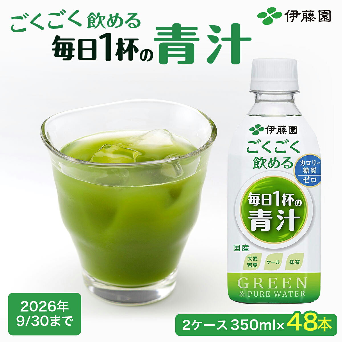 【ふるさと納税】【9/30受付終了】【伊藤園】 ごくごく飲める！ 毎日1杯の青汁 2ケース （350ml×48本） TMP005