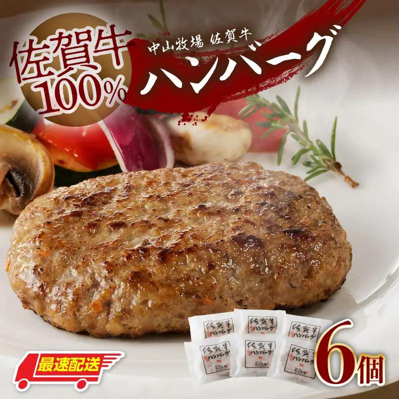 【最速配送】佐賀牛 ハンバーグ 6個 ／ 佐賀牛【B053】