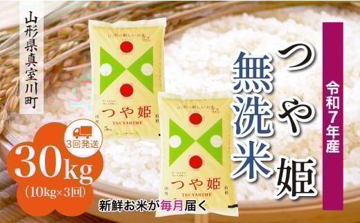 
            ＜令和7年産米＞ 特別栽培米 つや姫 【無洗米】 定期便 30kg （10kg×1ヶ月間隔で3回お届け）＜配送時期指定可＞　山形県真室川町
          