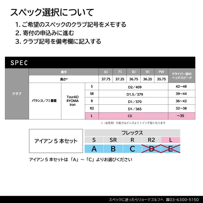 リョーマアイアン 「RYOMA Iron」5本セット TourADシャフト リョーマ GOLF ゴルフクラブ