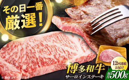 【全12回定期便】【溢れる肉汁と濃厚な旨味】博多和牛サーロインステーキセット 500g(250g×2枚) 牛肉 肉 [ABBP032] 