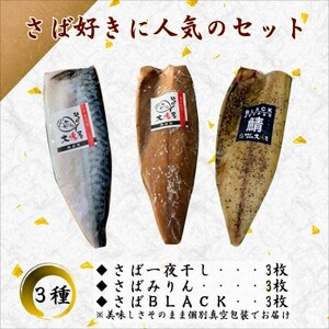 【無添加・天日干し・手造り】脂ノリノリさば三種の食べ比べセット【配送不可地域：離島】【1539720】