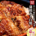 【ふるさと納税】国産 備長炭手焼き 和匠うなぎの蒲焼き2尾+白焼2尾 計4尾セット 手焼き 備長炭 旨味 特製たれ 白焼 殺菌真空パック 栄養 品質改良 養殖 お土産 冬うなぎ 宮崎県 宮崎市 送料無料