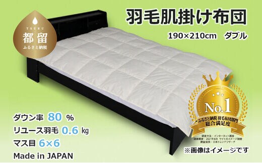 
										
										【肌掛け布団】羽毛肌掛け布団 ダウン80％ （ダブル：190cm×210cm）【リユース羽毛】【ＲＥＲＥＸ】 ｜ 肌掛け 羽毛 ダウン
									