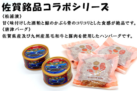 松浦漬缶詰(180g×2缶)と唐津バーグ(140g×3個)の詰合せ ハンバーグ
