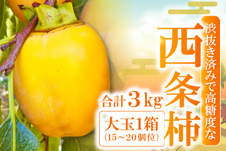 A-939 益田産　最上級の甘さの西条柿 3kg入り