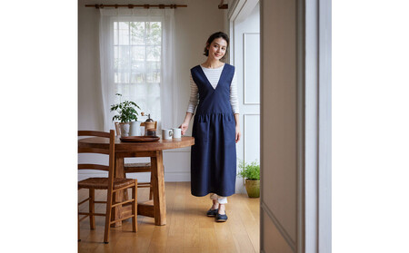 瀧本真奈美さんコラボワンピースエプロン（チャコールグレー）_1388200006_00